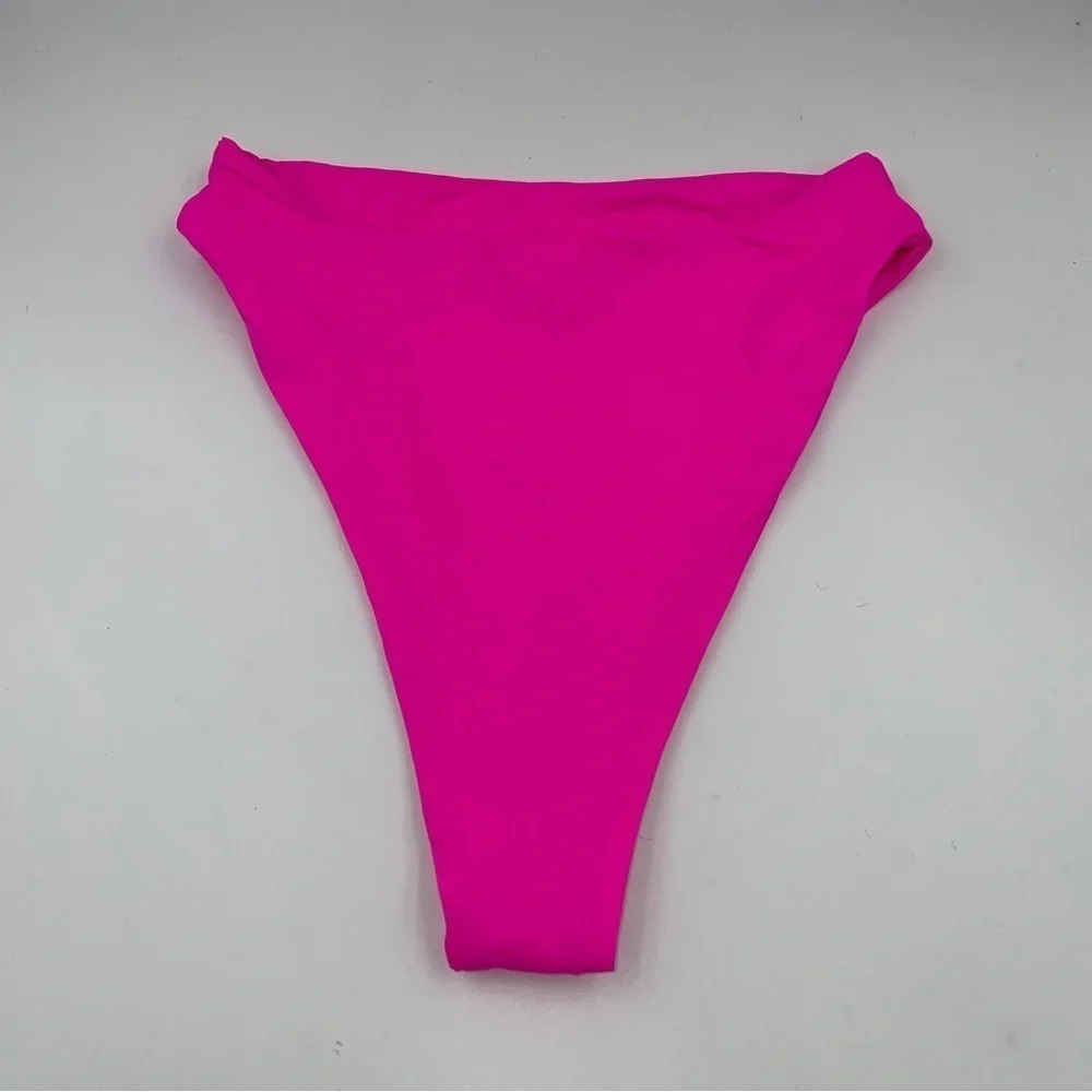NWOT Frankie’s Bikinis high waisted fuchsia pink bottoms 12535